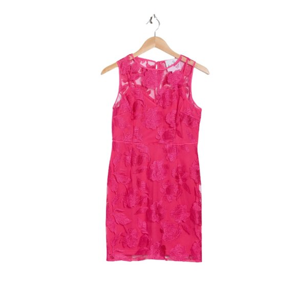 NWT Sam Edelman Pink Embroidered Sheath Dress  Wedding Guest Cocktail Size 6 - Picture 2 of 7